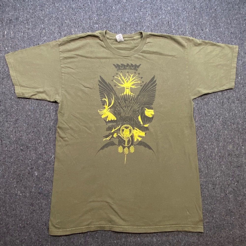 Tee Fury Fantasy Men Large Game of Thrones‎ Sigil Graphic Olive Green T-Shirt L
